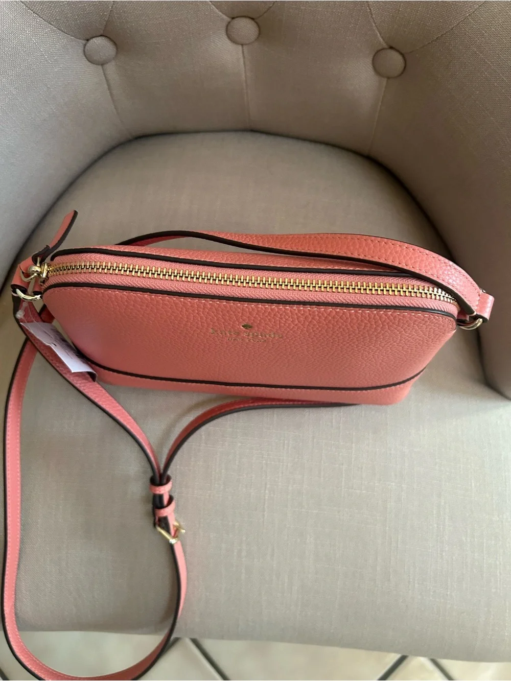 kate spade Coral-Peach Pebbled Leather Crossbody Bag